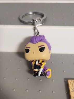 Funko Pop Keychain Rumi Kang K-pop Demon Hunter Figure Black Outfit & Sword